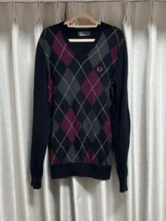 FRED PERRY アーガイルパープルセーター