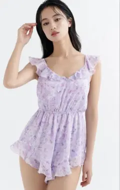 【新品】RAVIJOUR ラヴィジュール リリーシフォンロンパース ライラックのサムネイル