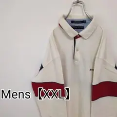 H115【US輸入】トミーヒルフィガー　長袖ポロシャツ【XXL】オフホワイト他