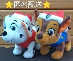 パウ・パトロール　サンタ帽子BIGぬいぐるみ〜チェイス＆マーシャル〜