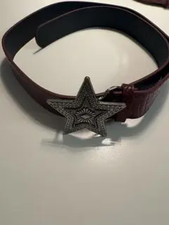 バーガンディ 星形バックル ベルト　archive y2k ストリート