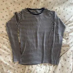 Brandy Melville / 長袖 カットソー ボーダー ネイビー