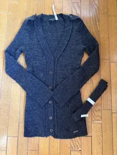 BURBERRY ダークグレー ロングカーディガン 38 アルパカ100%のサムネイル