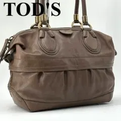 TOD'S トッズ ショルダーバッグ レザー モカベージュ 肩掛けトート