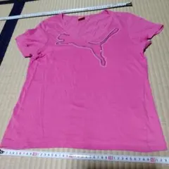 PUMA ピンク 半袖 Tシャツ Vネック