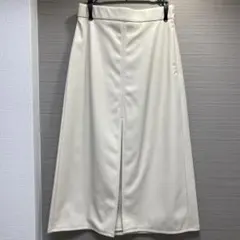 【新品未使用】GU アイボリー ミディスカート フェイクレザー S