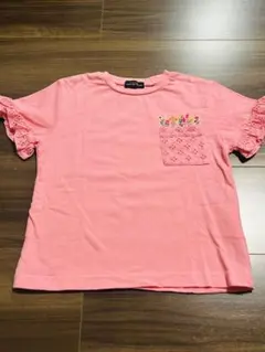 グリーンレーベルリラクシング 花刺繍ポケットTシャツ ピンクのサムネイル