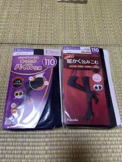 フクスケ　110デニールタイツ　ＪＪM〜Lサイズ　ブラック　２足