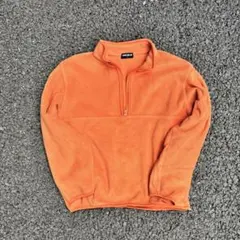 90s old UNIQLO half zip orange fleece