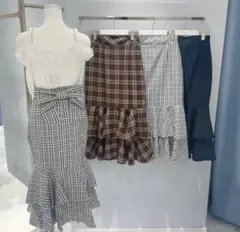 evelyn バックリボンマーメイドスカート ブラック