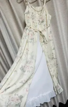 アクシーズファム　M 花柄　ワンピースドレス　かわいい　エレガント　シアー