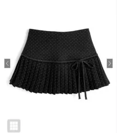 インパン裏地付きドット柄プリーツミニスカート[at2596]