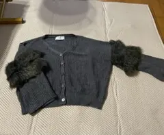 Ciaopanic Typy グレー ファー付きカーディガン