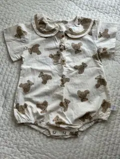 新品未着用　韓国子ども服　クマ柄ロンパース 80cm