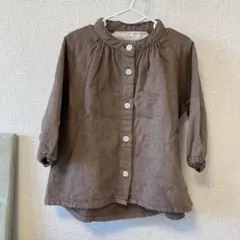 【無印良品】ブラウン ボタン付き シャツ 80cm