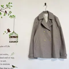 HUMAN WOMAN /毛100% ダブルジャケット グレージュ M