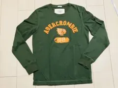 Abercrombie & Fitch M ダークグリーンロング Tシャツ