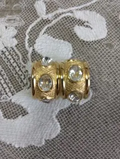 専用★GIVENCHYジバンシィ★ラインストーン付きフープイヤリング金ゴールド