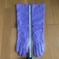 紫のレザー ロンググローブ