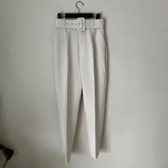 ZARAザラ　ハイウェストパンツ　クリームXS ベルト付き