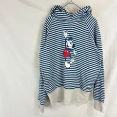UNIQLO◇ユニクロ　 ミッキー　ボーダーパーカー【S】コットン　ディズニー