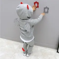 ハロウィコスプレ小悪魔男の子パーカーコスチュームデビルコスプレセット110cm