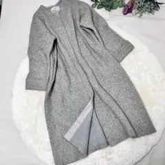 アプワイザーリッシェ　グレー ロングコート カーディガン　ボタン開閉　美品