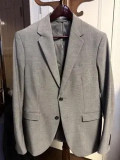 【美品】ZARA テーラードジャケット EUR48 ライトグレー 2B