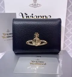 【最新☆新品】ヴィヴィアン・ウエストウッド　三つ折り財布 ブラック