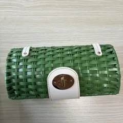 kate spade ケイトスペード ウィッカー クラッチバッグ グリーン