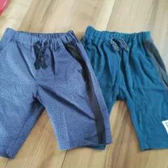 ネイビーとブルーのハーフパンツセット　120