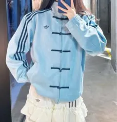 adidas 水色 ジャージ チャイナトラック