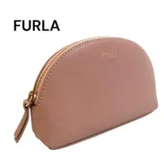 FURLA フルラ クラシックL レザー コスメポーチ ピンクベージュ 美品