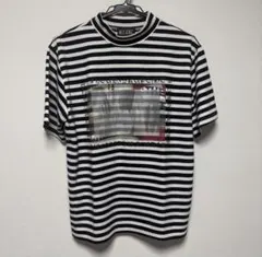 M.Y.O.B NYC ボーダー モックネック Tシャツ パンク グラフィック