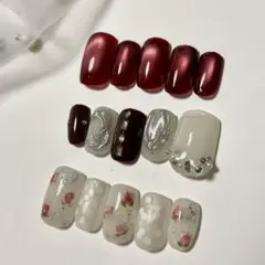 ネイルチップ　マグネット　バラ　うるちゅる　推しカラー　韓国