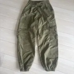 オリーブ カーゴパンツ ゴムウエスト