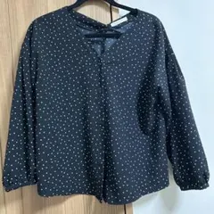 chromol raffine ドット柄長袖ブラウス