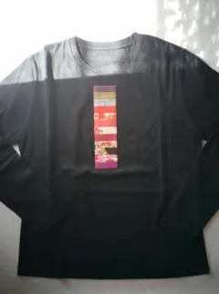 長袖パッチワークTシャツ　古裂つなぎ
