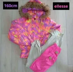 美品*スキーウェア3点セット160cmエレッセ上下 レトロ派手ネオンカラーボード