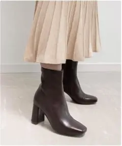 RANDA 晴雨兼用 ベーシックラウンドスクエアショートブーツ