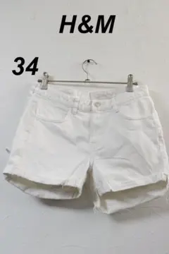 プロフ必読H&Mホワイトショートデニムパンツ/かわいい♪34
