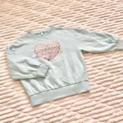 110 GU スパンコール　ハート　トップス　トレーナー　スウェット　長袖