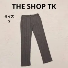 THE SHOP TK メンズ グレンチェック ストレッチパンツ グレー Sのサムネイル
