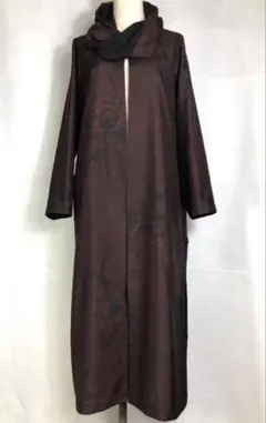 着物リメイク 正絹 大島紬 ロングジャケット フリーサイズ