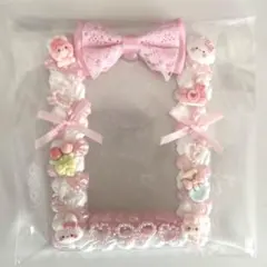 【 b8 】 硬質ケースデコ ホイップデコ リボン ピンク ホワイト 匿名配送