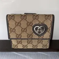 グッチGUCCI カードケース 名刺入れ GGキャンバス ラブリー ハート