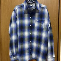 CALTOP青系チェック ネルシャツ オンブレ　Sサイズ