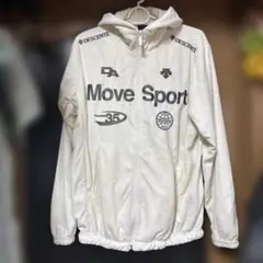 デサント　パーカー　ベロア調　M オフホワイト