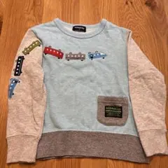 クレードスコープ　トレーナー　110センチ　水色　電車