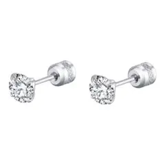 2way ネジ式　ピアス　ジルコニア　シルバー【両耳セット】